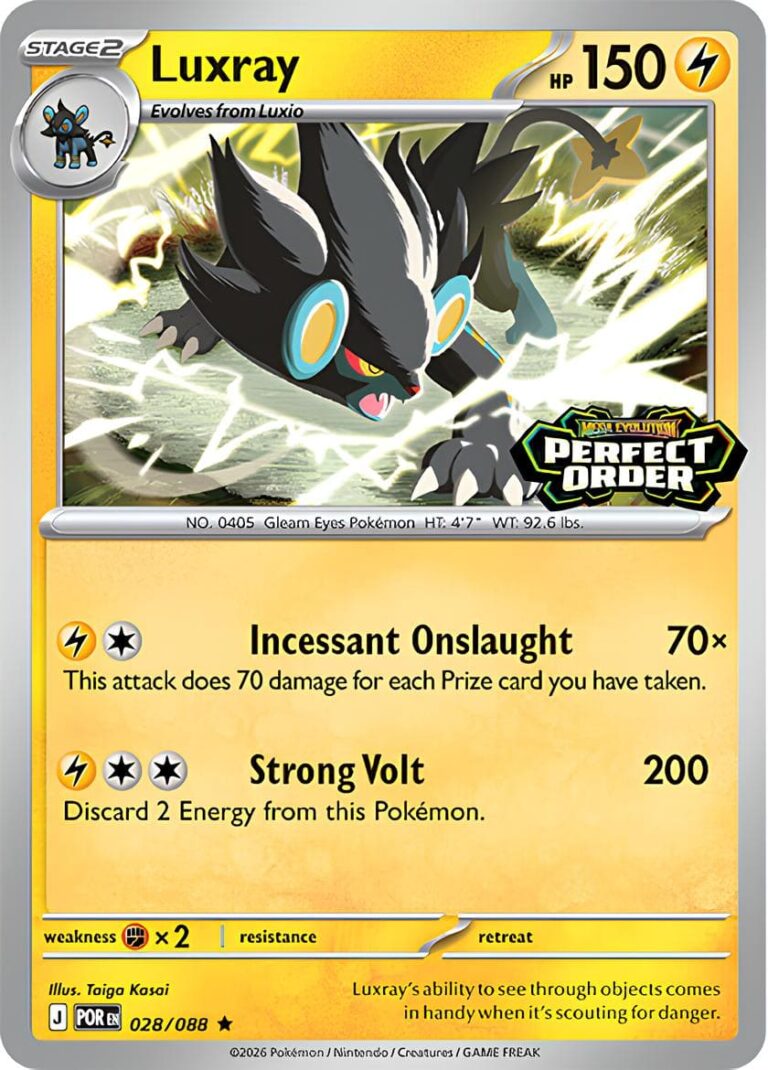 Luxray-Luxtra-028-088-Perfect-Order-Optimale-Ordnung-Stamped-Promo-Pokémon-Karte