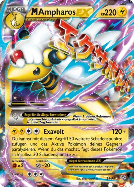 M-Ampharos-EX-28-98-XY-Ewiger-Anfang-Mega-Pokémon-Karte-Deutsch