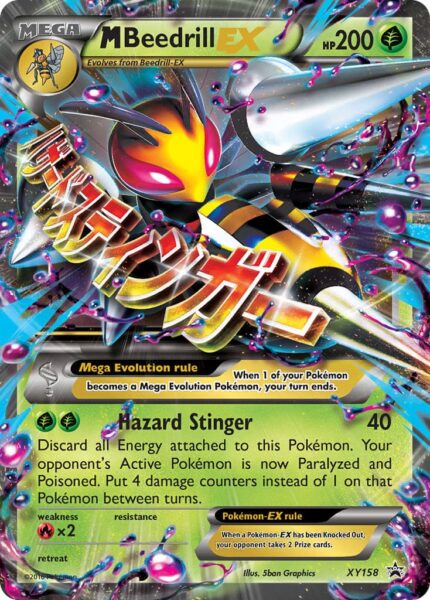 M-Beedrill-Bibor-EX-XY158-Black-Star-Promo-Mega-Pokémon-Karte-Englisch