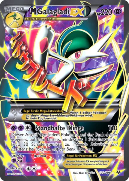 M-Galagladi-EX-100-108-XY-Drachenleuchten-Full-Art-Mega-Pokémon-Karte-Deutsch-TCG-Sammelkartenspiel