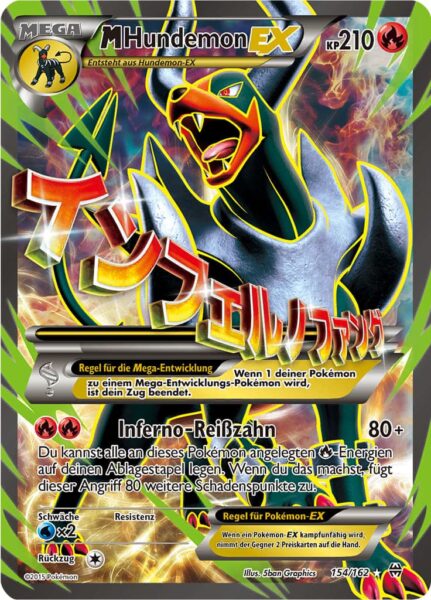 M-Hundemon-EX-154-162-XY-TURBOstart-Full-Art-Pokémon-Karte-Deutsch