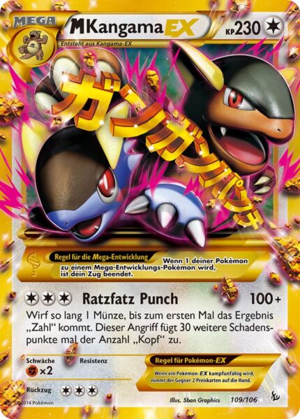 M-Kangama-EX-109-106-XY-Flammenmeer-Secret-Rare-Mega-Pokémon-Karte-TCG-Sammelkartenspiel