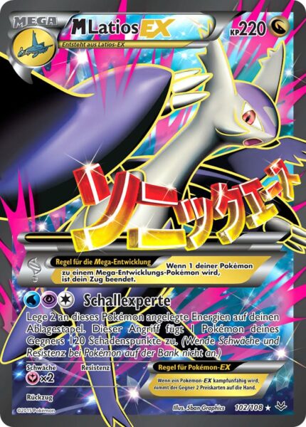 M-Latios-EX-102-108-XY-Drachenleuchten-Full-Art-Mega-Pokémon-Karte-Deutsch-TCG-Sammelkartenspiel