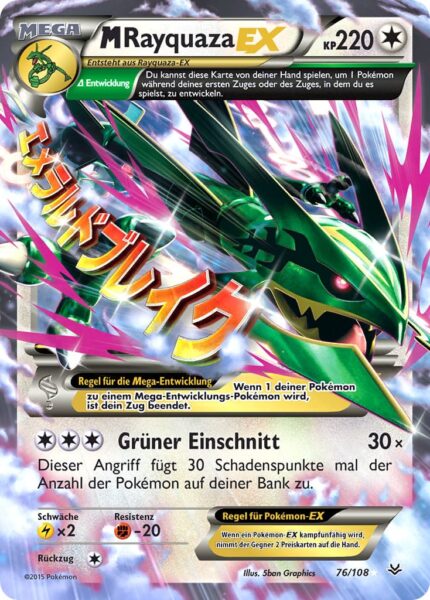 M-Rayquaza-EX-76-108-XY-Drachenleuchten-Mega-Pokémon-Karte-Deutsch-TCG-Sammelkartenspiel