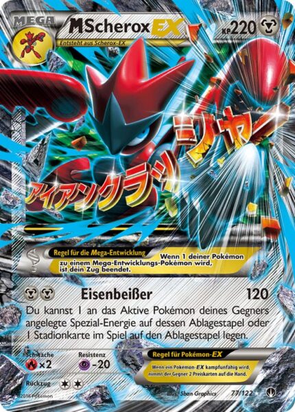 M-Scherox-EX-77-122-XY-TURBOfieber-Mega-Pokémon-Karte-Deutsch