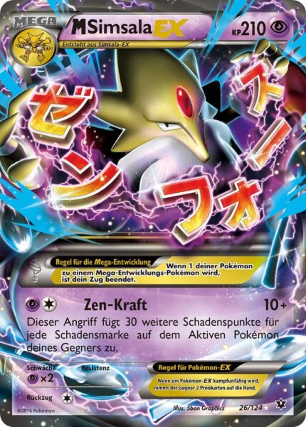 M-Simsala-EX-26-124-XY-Schicksalsschmiede-Mega-Pokémon-Karte-Deutsch