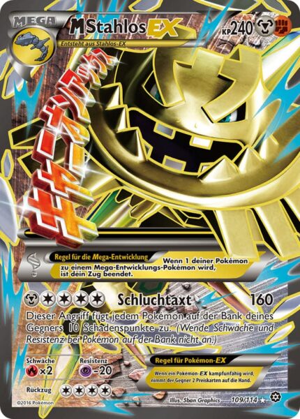 M-Stahlos-EX-109-114-XY-Dampfkessel-Mega-Pokémon-Karte-Deutsch