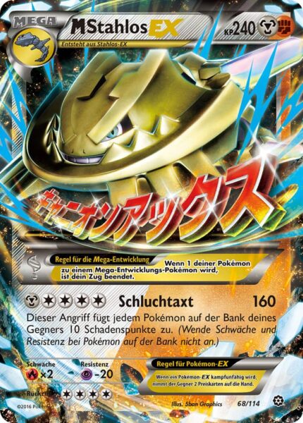 M-Stahlos-EX-68-114-XY-Dampfkessel-Mega-Pokémon-Karte-Deutsch