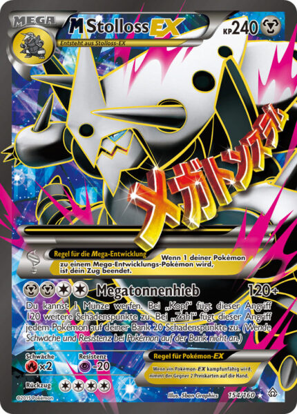 M-Stolloss-EX-154-160-XY-Protoschock-Full-Art-Mega-Pokémon-Karte