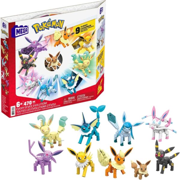 MEGA-Construx-POKÈMON-Bauset-Evoli-Legendäres-Evolitionsset-Nachtara-Psiana-Flamara-Feelinara-Aquana-Blitza-Figuren-Spielzeug-Bausatz-Bausteine