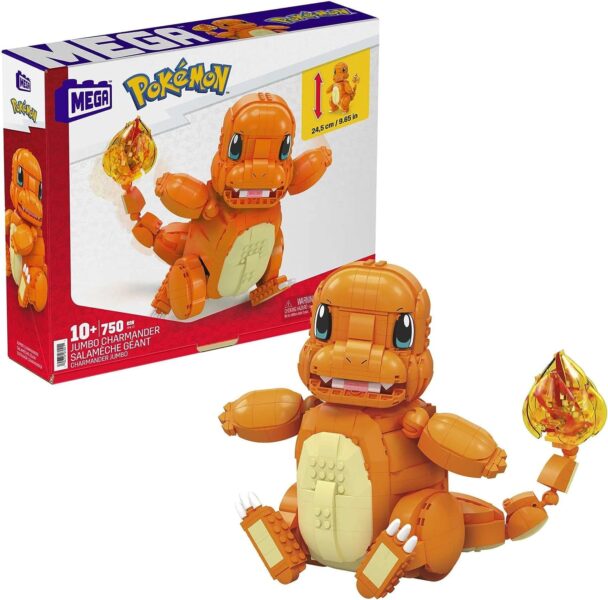 MEGA-Construx-POKÈMON-Bauset-Glumanda-Jumbo-XXL-30cm-beweglich-Spielzeug-Bausatz-Bausteine