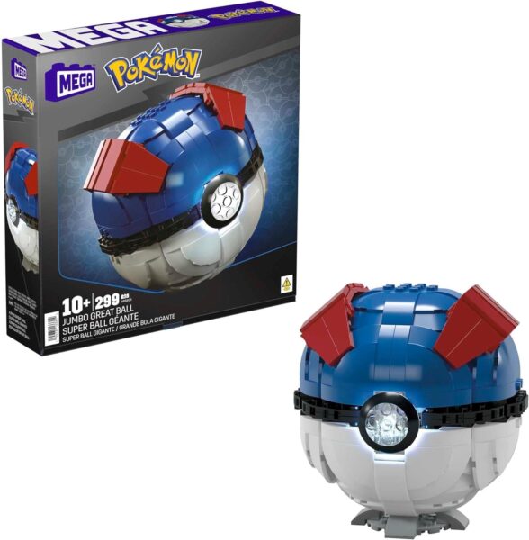MEGA-Construx-Pokémon-Jumbo-Poké-Ball-Superball-Bausatz-Bauset-mit-Lichteffekten