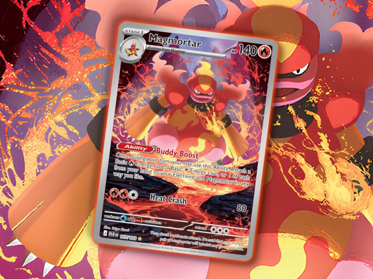 Mabrant-Magmortar-Illustrationskarte-Pokémon-Karte-Delta-Herrschaft-Reign-enthüllt-TCG-Sammelkartenspiel