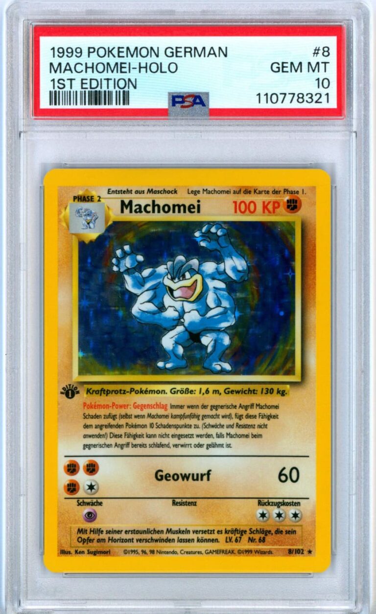 Machomei-8-102-Basis-Base-Set-1st-Edition-Pokémon-Karte-Deutsch-PSA-10