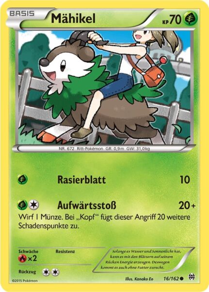 Mähikel-16-162-XY-TURBOstart-Pokémon-Karte-Deutsch
