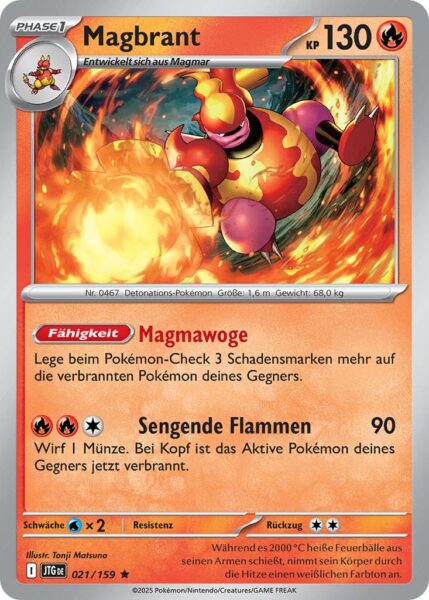 Magbrant-JTG-DE-021-159-Karmesin-Purpur-Reisegefährten-Pokémon-Karte-Deutsch