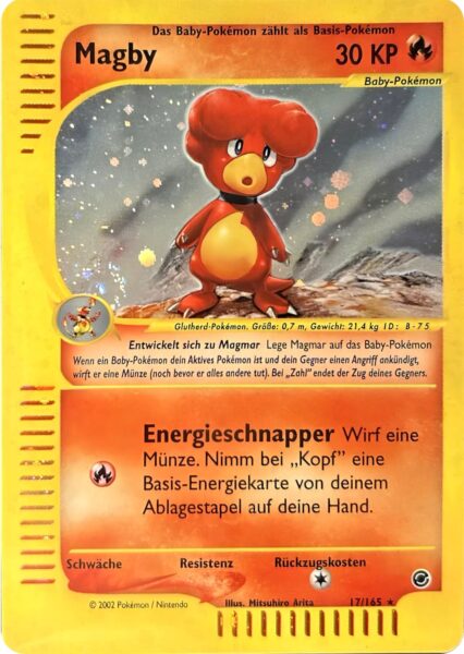 Magby-17-165-Expedition-Holo-Baby-Pokémon-Karte-Deutsch-TCG-Sammelkartenspiel-2002
