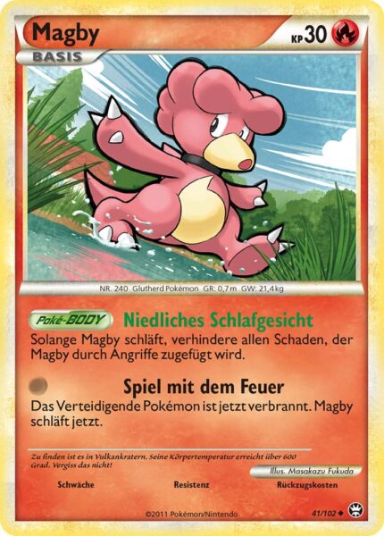 Magby-41-102-Triumph-Baby-Pokémon-Karte-Deutsch-TCG-Sammelkartenspiel
