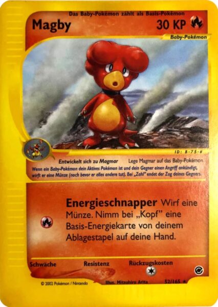 Magby-52-165-Expedition-Baby-Pokémon-Karte-Deutsch-TCG-Sammelkartenspiel-2002