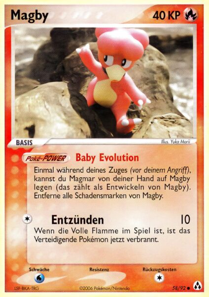 Magby-58-92-EX-Legend-Maker-Baby-Pokémon-Karte-Deutsch-TCG-Sammelkartenspiel