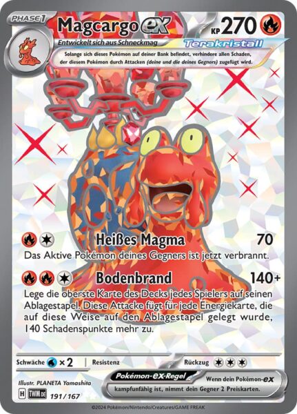 Magcargo-ex_191-167_TWM-DE_Maskerade-im-Zwielicht_Secret-Rare_Full-Art_Pokémon-Karte_Deutsch