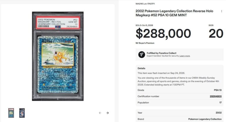 Magikarp-52-110-Legendary-Collection-Pokémon-Karte-PSA-10-Preis-Wert-Oktober-2026