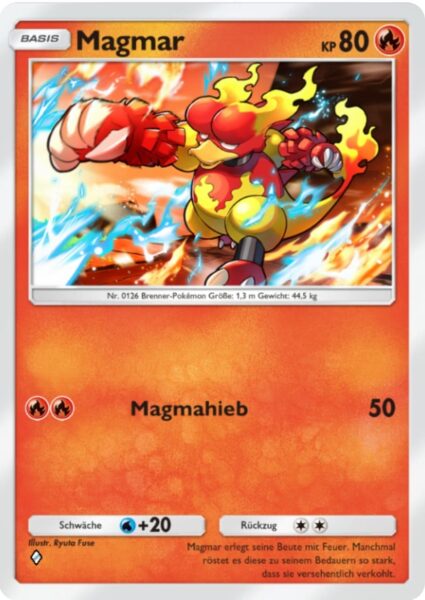 Magmar-44-Pokémon-TCG-Sammelkartenspiel-Pocket-Unschlagbare-Gene-Digitale-Karte