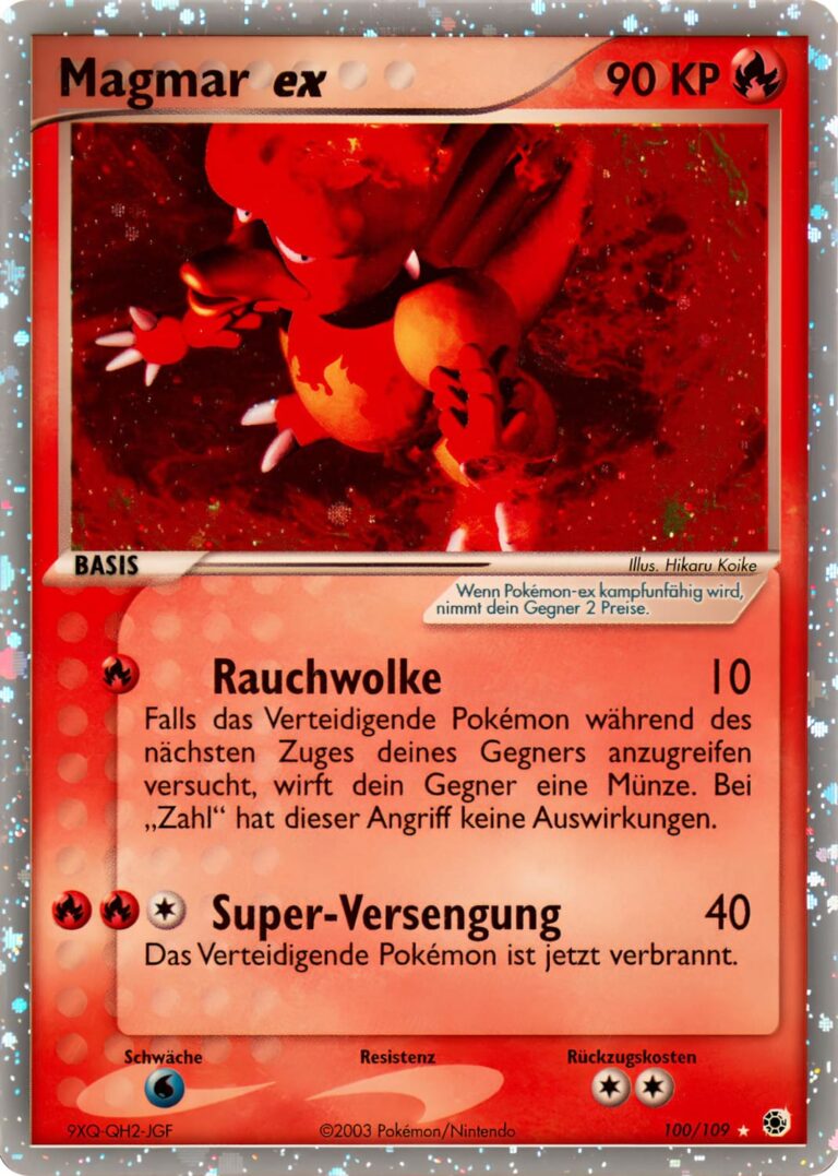 Magmar-ex-100-109-EX-Rubin-Saphir-Holo-Pokémon-Karte-Deutsch