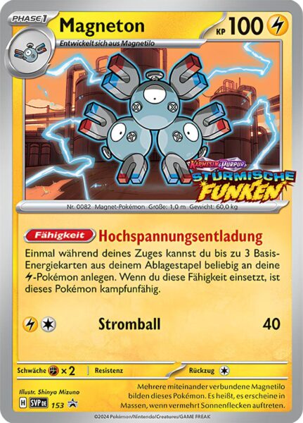 Magneton-SVP-153-Stürmische-Funken-Prerelease-Promo-Pokémon-Karte-Karmesin-Purpur-Deutsch