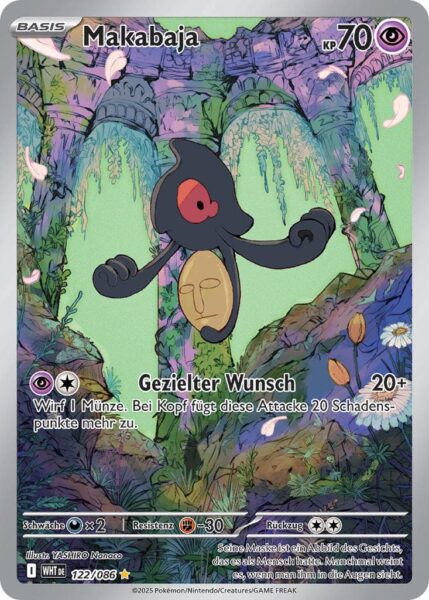 Makabaja-122-086-WHT-DE-Weiße-Flammen-Pokémon-Karte-Karmesin-Purpur-Deutsch