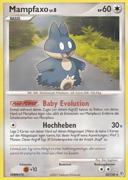 Mampfaxo-33-130-Diamant-Perl-Pokémon-Karte-Deutsch-TCG-Sammelkartenspiel