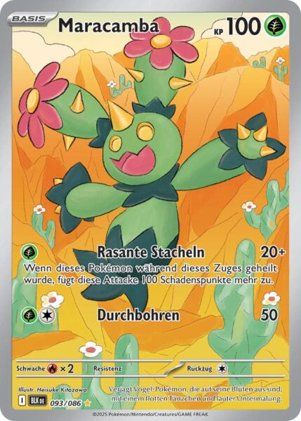 Maracamba-093-086-BLK-DE-Schwarze-Blitze-Illustration-Rare-Pokémon-Karte-Karmesin-Purpur-Deutsch