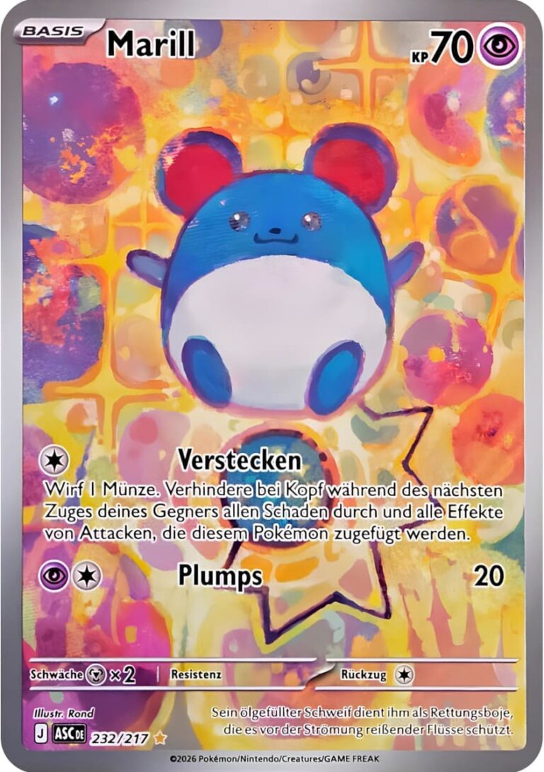 Marill-232-217-ASC-DE-Erhabene-Helden-Illustration-Rare-Pokémon-Karte-Deutsch