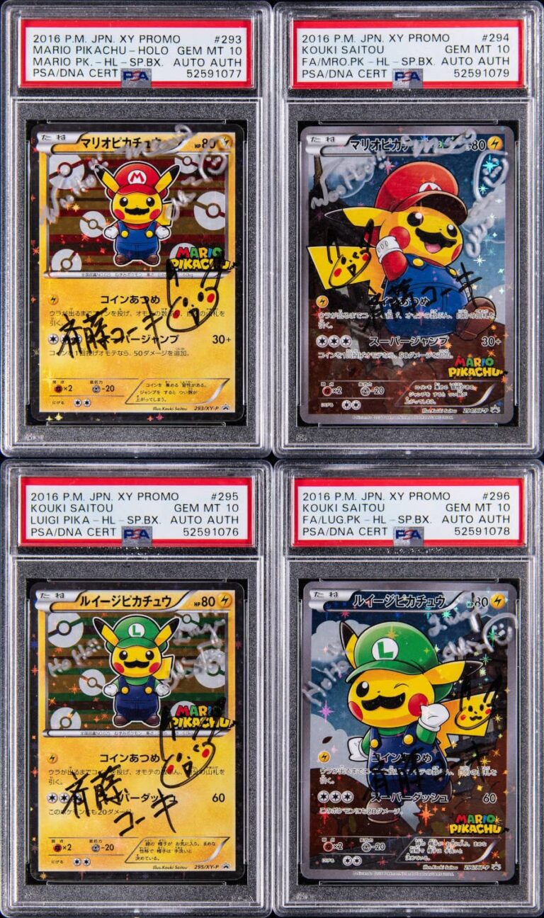 Mario-Luigi-Pikachu-XY-Special-Box-Promo-Pokémon-Karten-Set-Japan-Signed-PSA-10