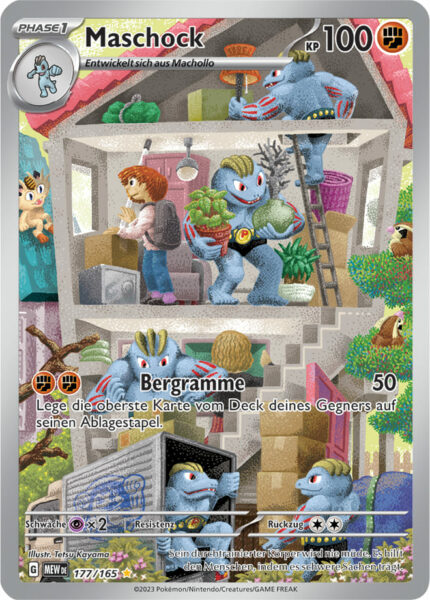 Maschock-177-165-Pokémon-Karmesin-Purpur-151-MEW-DE-Illustration-Rare-Full-Art-Pokémon-Karte-Karten-Deutsch