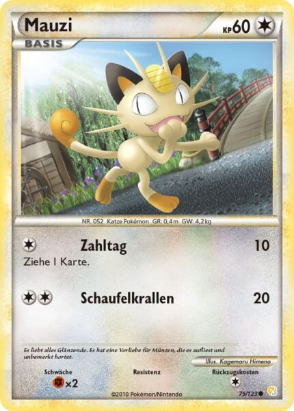 Mauzi-75-123-Heartgold-Soulsilver-Pokémon-Karte-Deutsch
