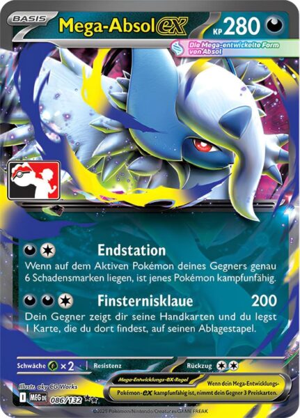 Mega-Absol-ex-086-132-Mega-Entwicklung-Preispack-Serie-8-Pokémon-Karte-Deutsch