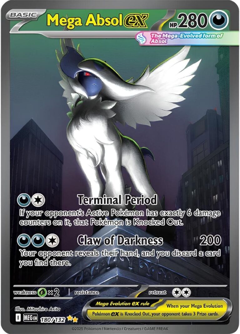 Mega-Absol-ex-180-132-Mega-Evolution-Entwicklung-Special-Illustration-Rare-Pokémon-Karte-Englisch
