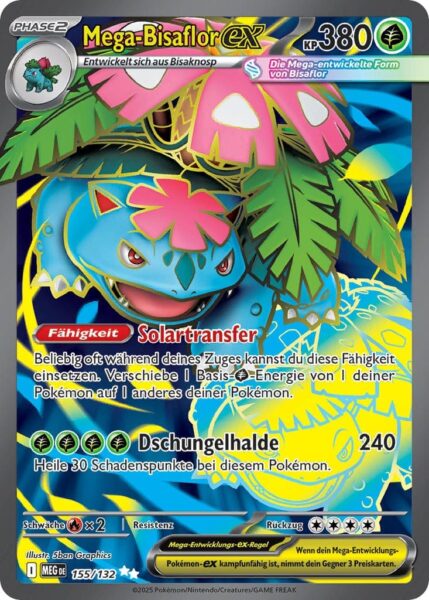 Mega-Bisaflor-ex-155-132-Mega-Entwicklung-Full-Art-Pokémon-Karte-Deutsch