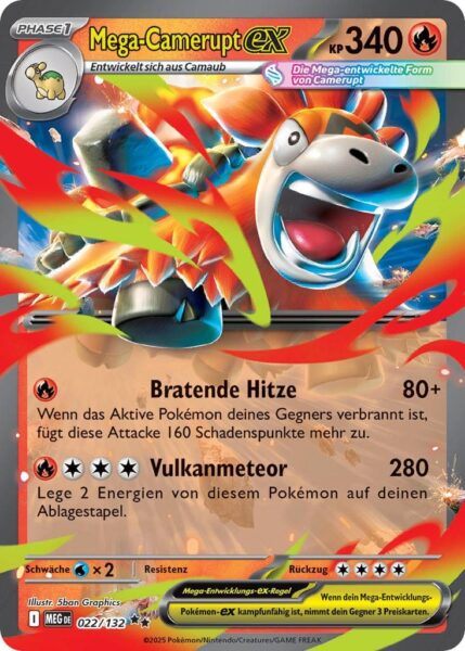 Mega-Camerupt-ex-022-132-MEG-DE-Mega-Entwicklung-Pokémon-Karte-Deutsch