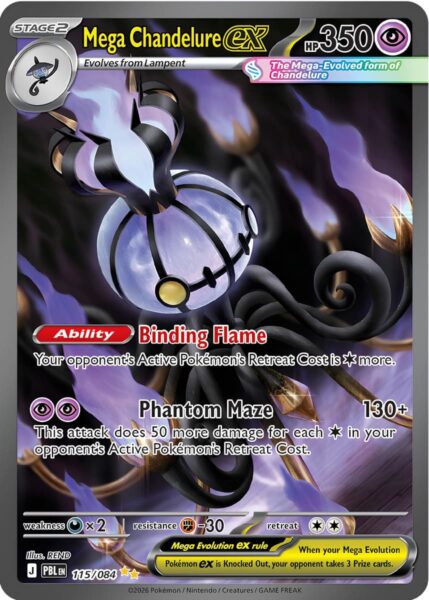 Mega-Chandelure-Skelabra-ex-115-084-PBL-Pitch-Black-Dunkelnacht-Special-Illustration-Rare-Pokémon-Karte-Englisch