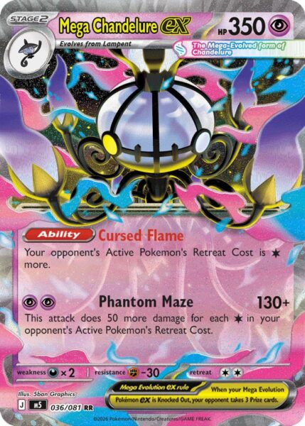 Mega-Chandelure-Skelabra-ex-Pitch-Black-Dunkelnacht-Pokémon-Karte-Englisch
