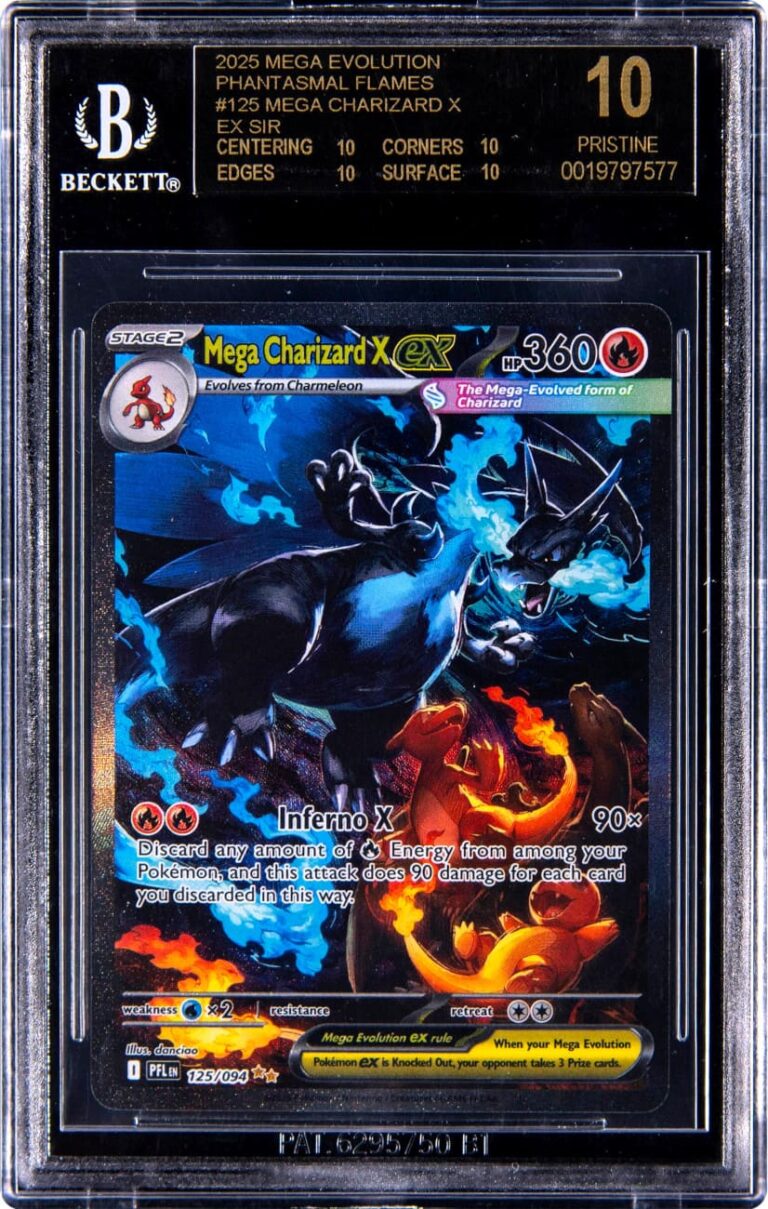 Mega-Charizard-Glurak-ex-125-094-Phantasmal-Flames-Fatale-Flammen-Pokémon-Karte-BGS-10-Black-Label