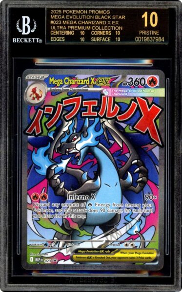 Mega-Charizard-Glurak-ex-MEP-023-Promo-Pokémon-Karte-BGS-10-Black-Label