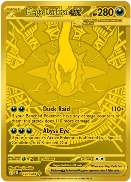 Mega-Darkrai-ex-120-084-Pitch-Black-Dunkelnacht-Mega-Hyper-Rare-Gold-Pokémon-Karte-Englisch-neu
