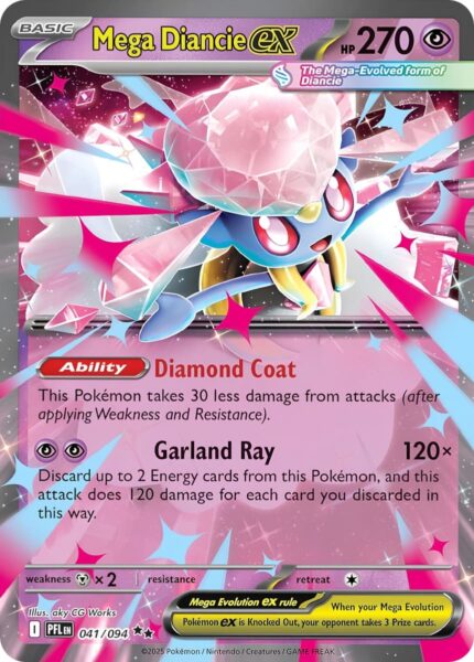 Mega-Diancie-041-094-Phantasmal-Flames-Fatale-Flammen-Pokémon-Karte-Englisch