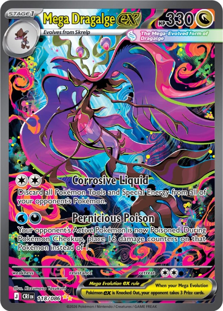 Mega-Dragalge-Tandrak-ex-118-086-Chaos-Rising-Wachsendes-Chaos-Pokémon-Karte-Englisch-2026