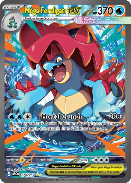 Mega-Feraligatr-ex-274-217-ASC-EN-Ascended-Heroes-Erhabene-Helden-Pokémon-Karte-Englisch