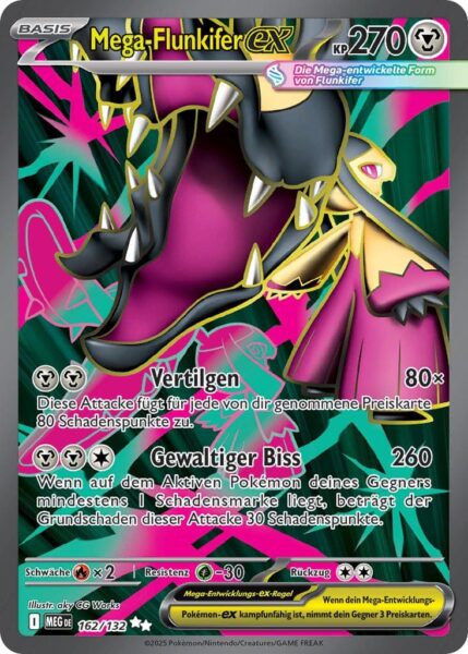 Mega-Flunkifer-ex-162-132-Mega-Entwicklung-Full-Art-Pokémon-Karte-Deutsch