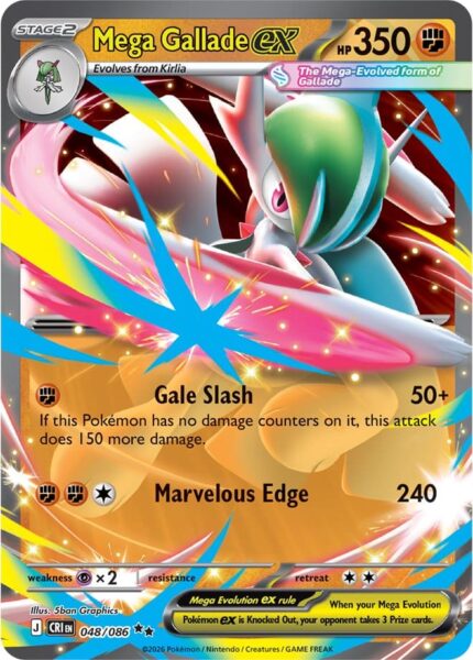 Mega-Gallade-Galagladi-ex-048-086-Chaos-Rising-Wachsendes-Chaos-Pokémon-Karte-Englisch-2026